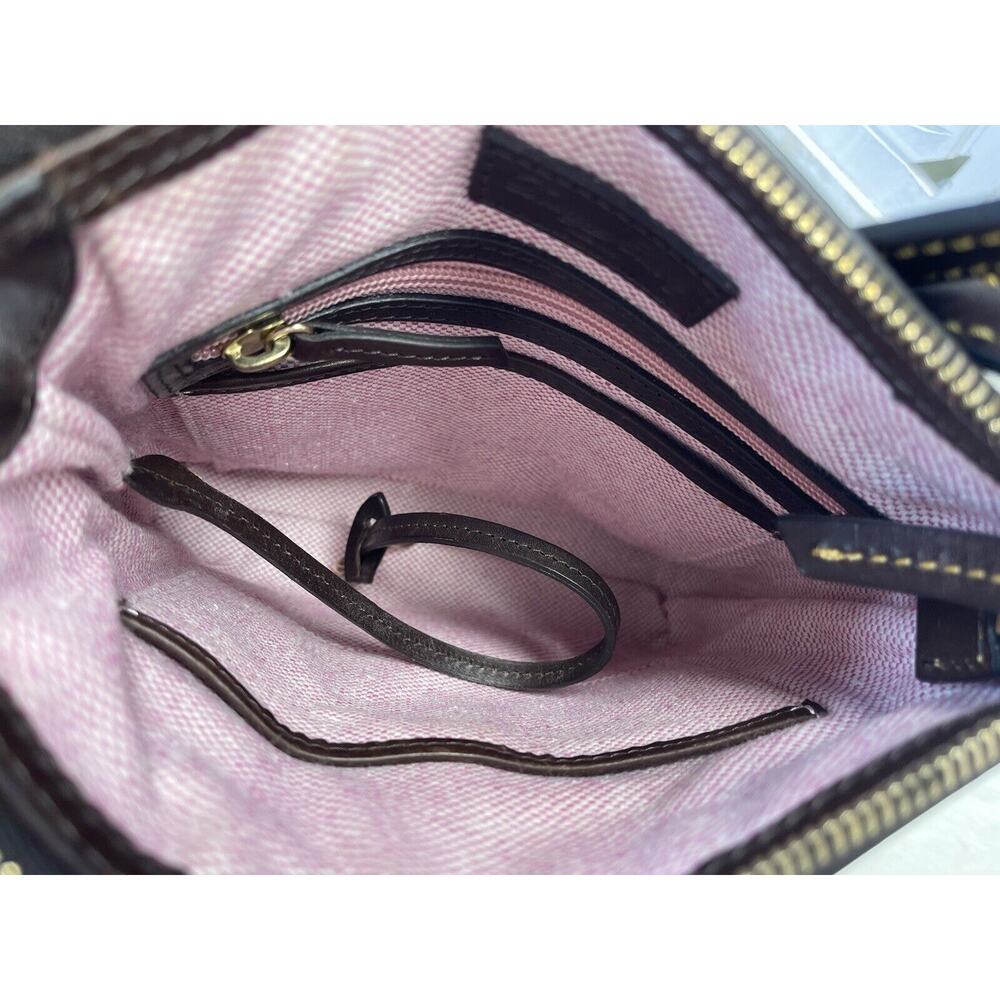 DOONEY & BOURKE Letter Carrier Croc Embossed Leather Crossbody Messenger Purse - Picture 8 of 8